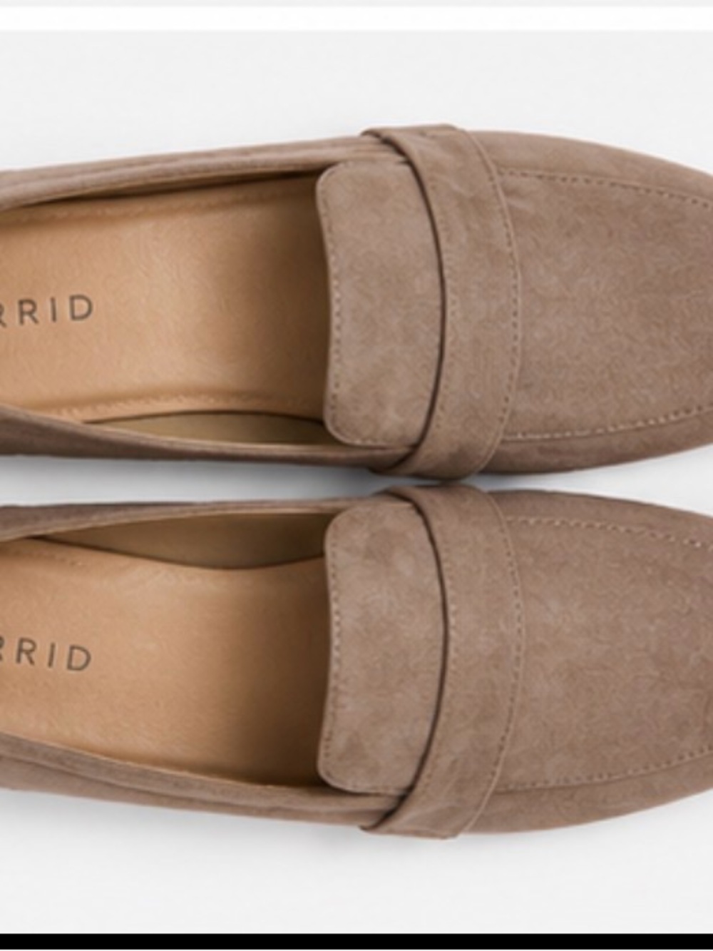 Torrid Faux Suede Penny Loafers in Taupe